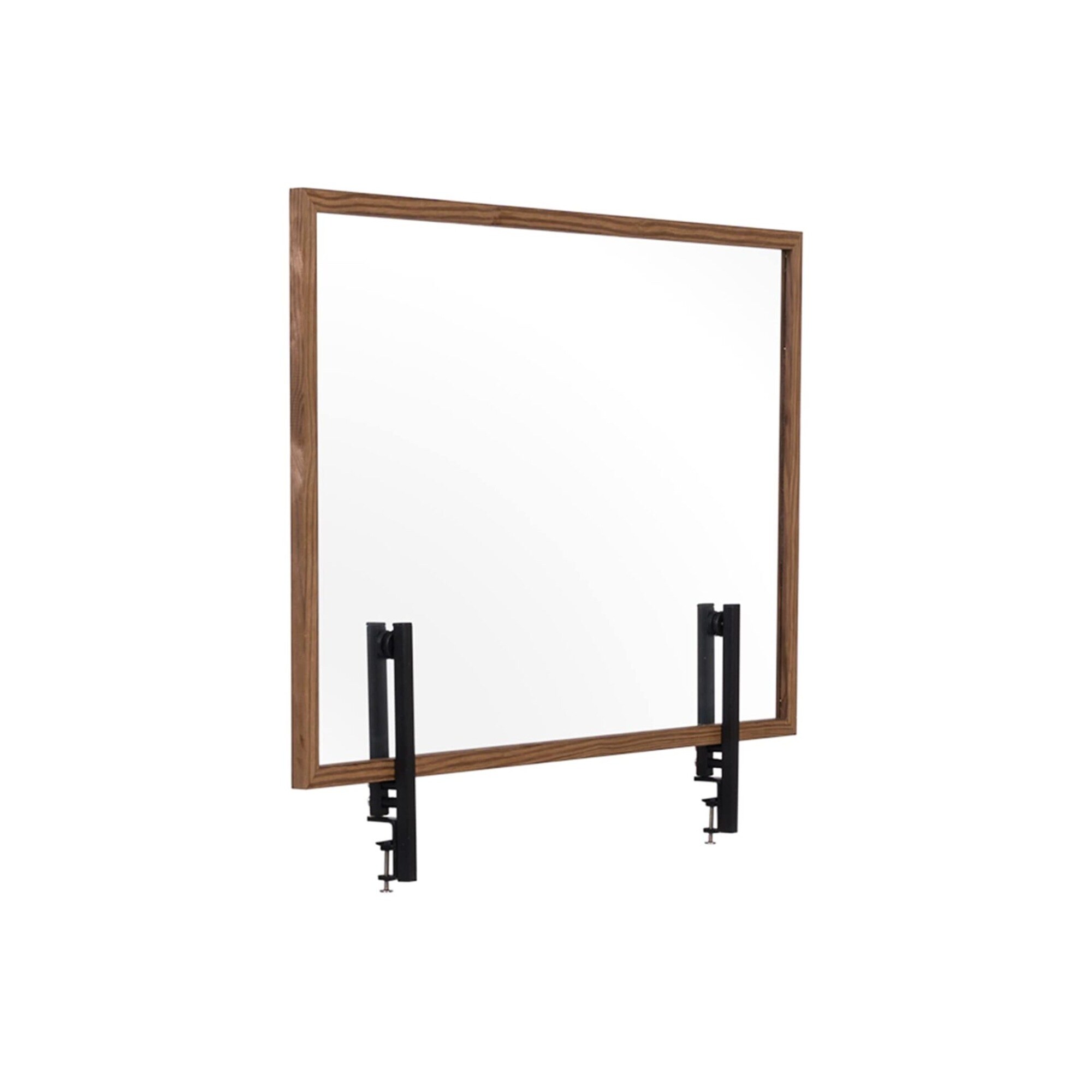 Glass Rustic Wood Desktop Divider - Safety Panel with Easy Mount