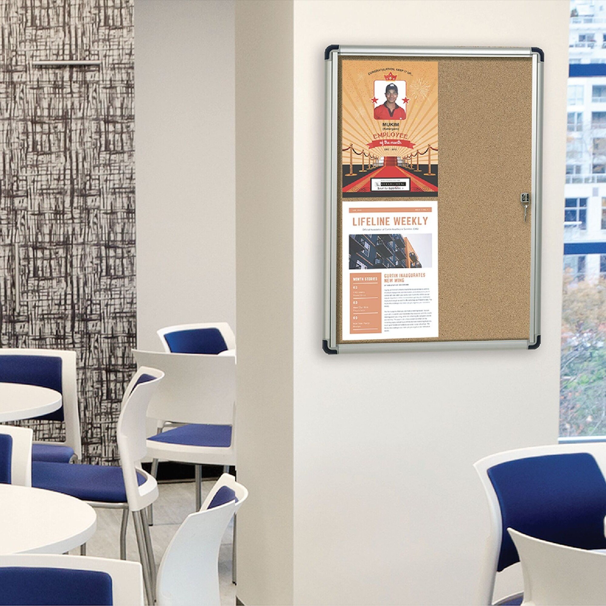 SlimLine Cork Enclosed Bulletin Boards - Stylish, Secure Display Solutions