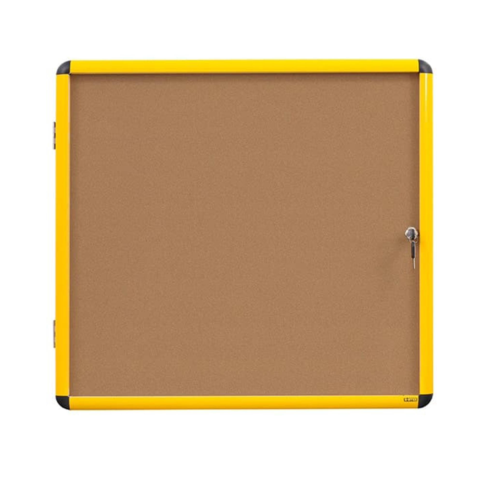 Industrial Cork Bulletin Board - Yellow Frame, Secure Display