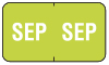 Jeter 7000 Series Month Labels "SEP" Lt Green   - 15/16" x 1-5/8 - 225/pk