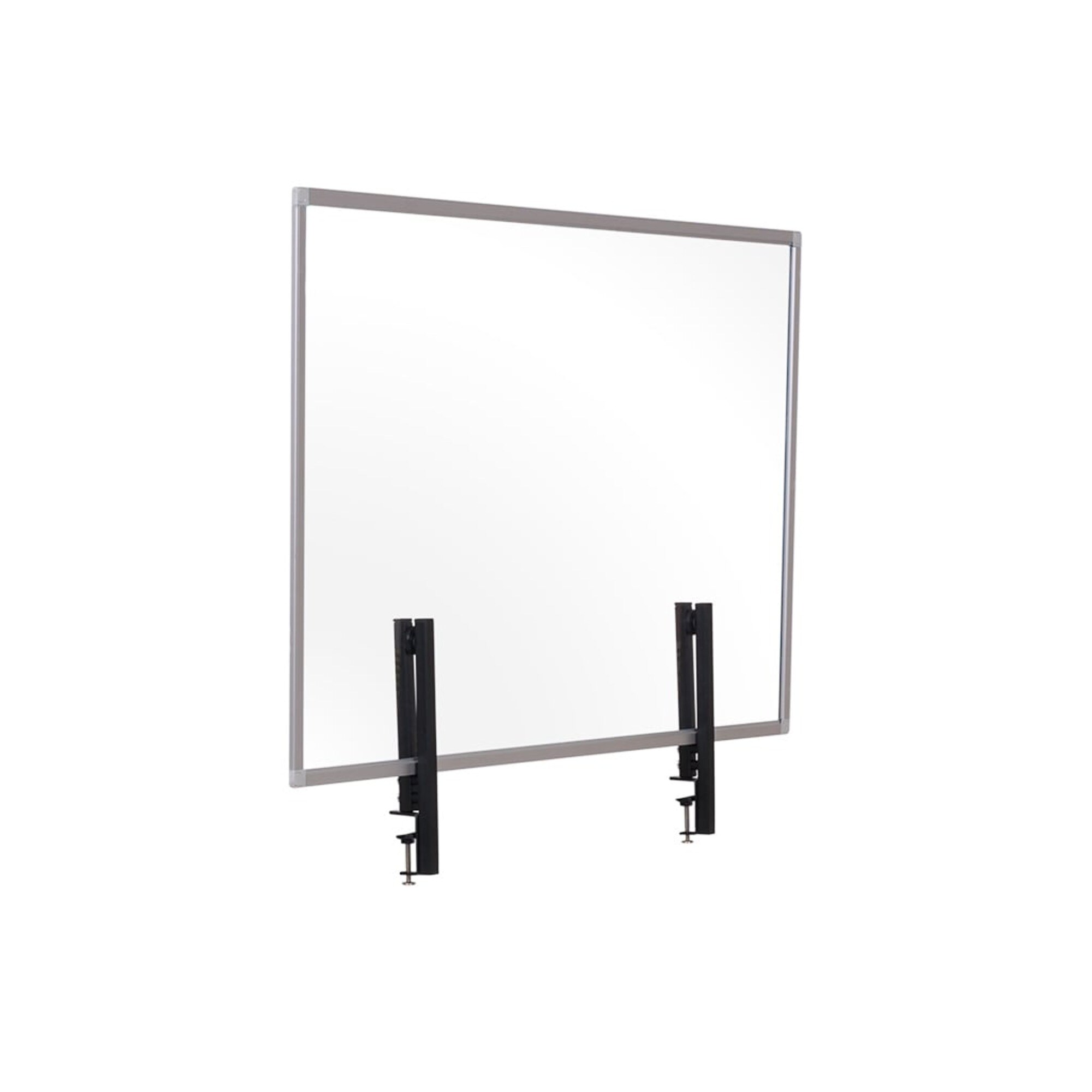 Glass Aluminum Desktop Divider - Secure, Easy-Mount Design