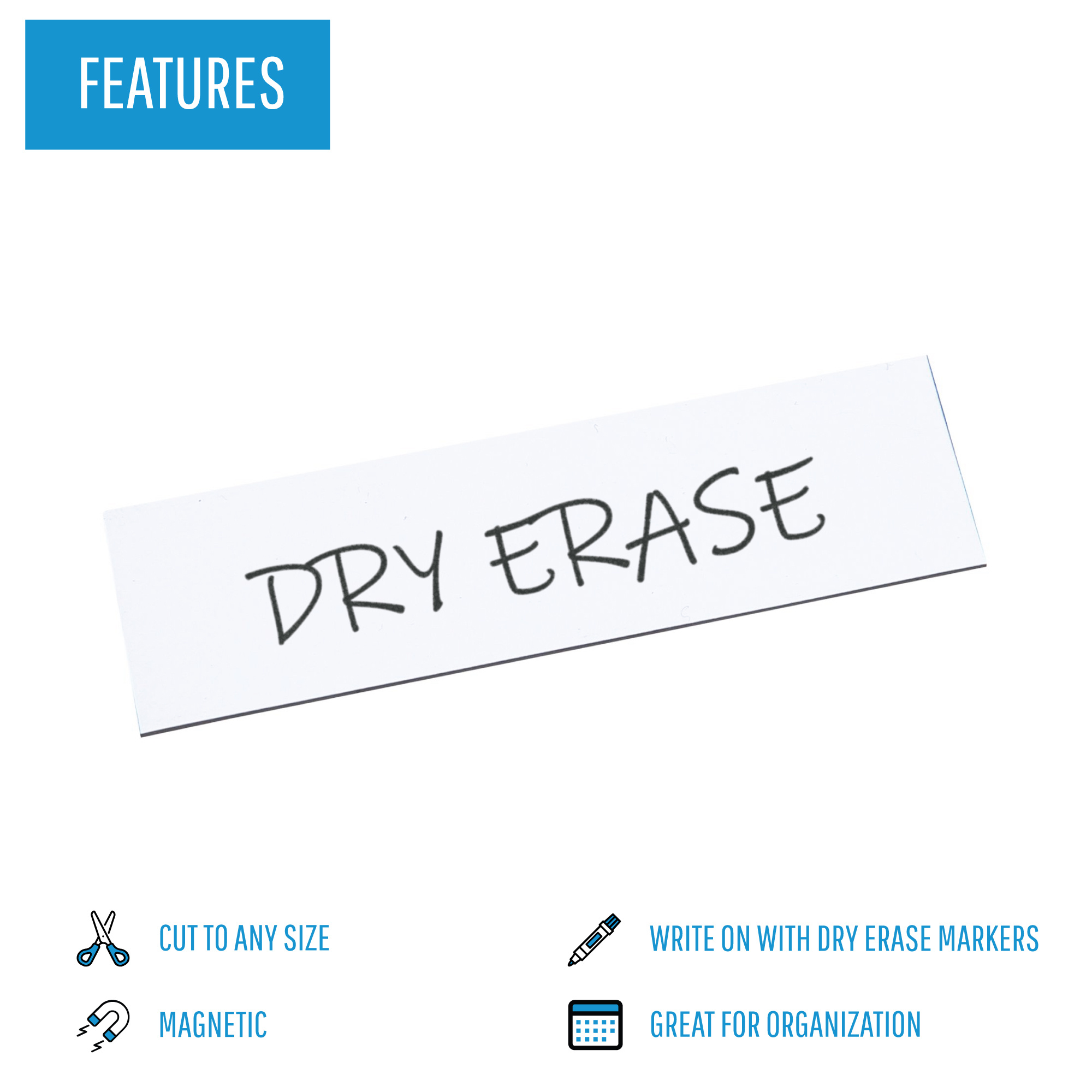 Magnetic Dry Erase Tape Roll for Planning Boards and Labeling