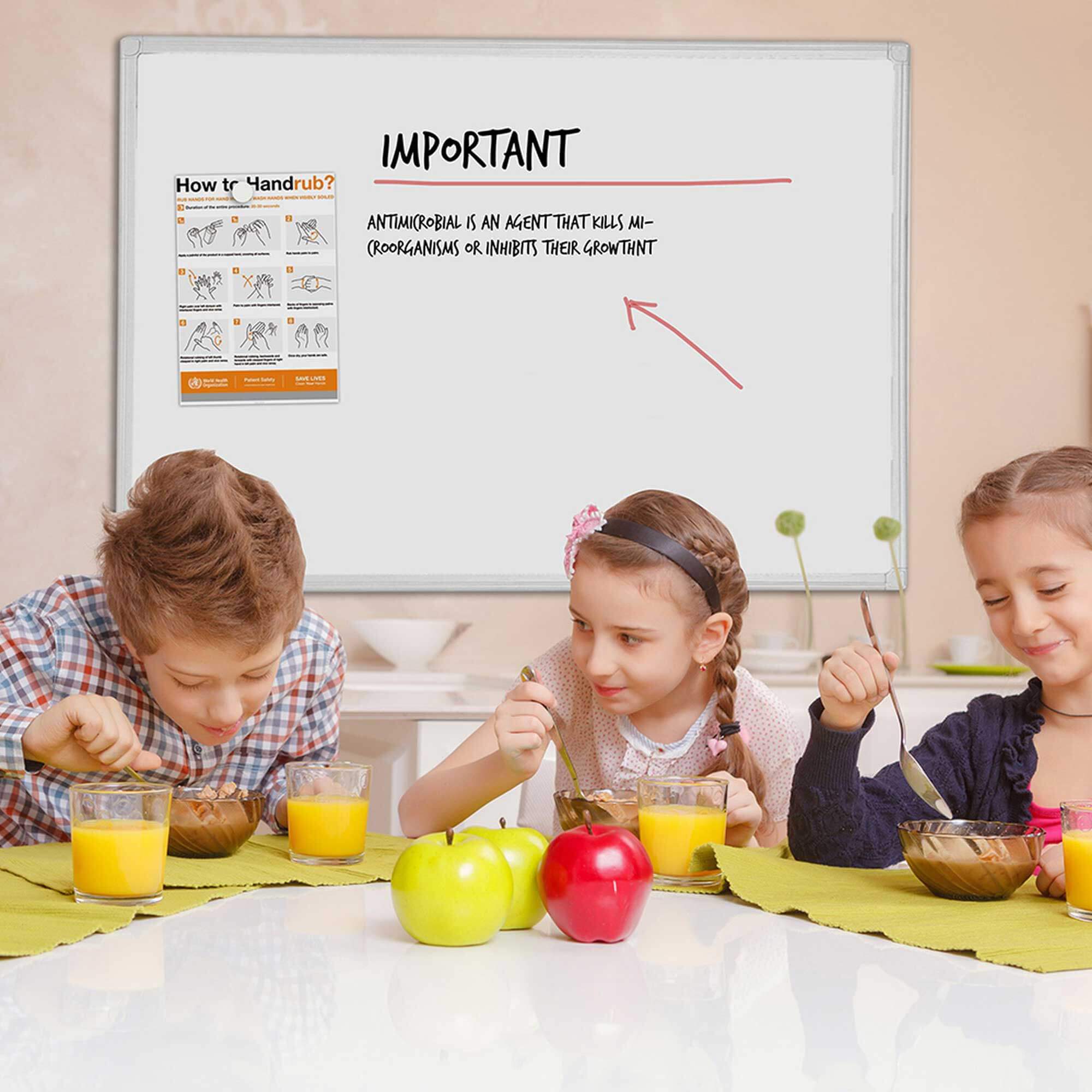 Antimicrobial Whiteboard - Magnetic Surface, Easy Mount