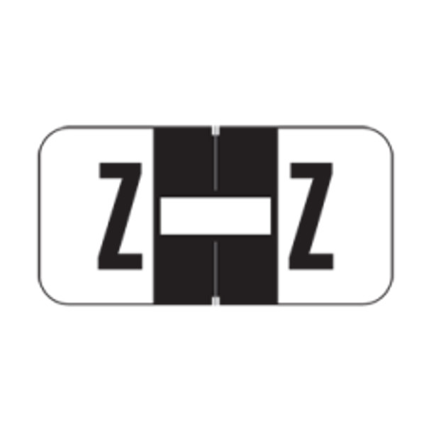AmeriFile Jeter 2900 Series Compatible Alpha Mini Labels - 1 1/2 W x 3/4 H - Letter Z - Black - 270 Labels Per Bag