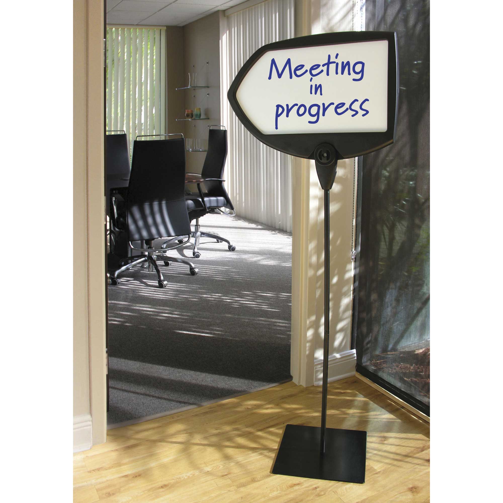 Adjustable Floor Sign Holder with Magnetic Dry-Erase Surface - Octagonal, Rectangular, or Arrow