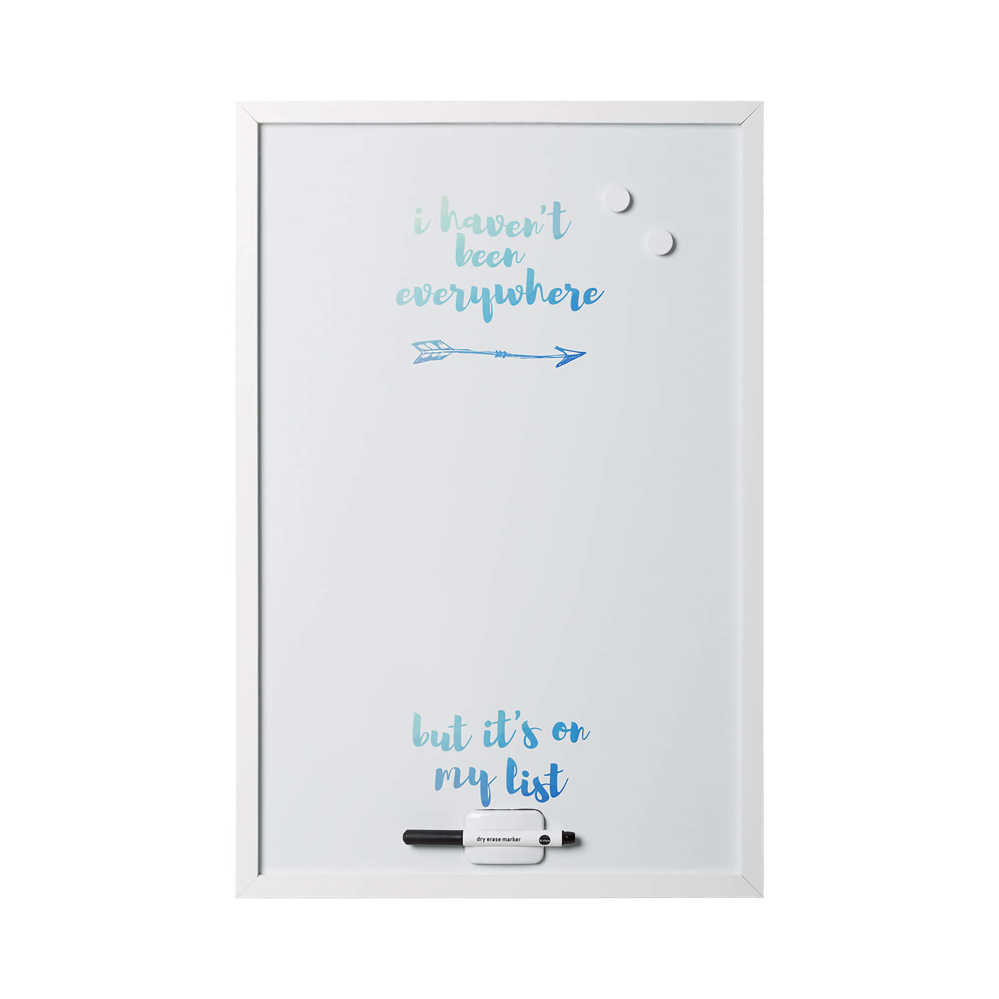 Magnetic Dry Erase Boards - Travel Themes, Classic Colors, Inspirational Quotes