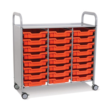 Triple Column Storage Cart with Adjustable Trays