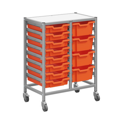 Mobile Classroom Storage Cart with Adjustable Trays