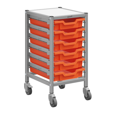 Mobile Teacher Cart with Single Column Storage