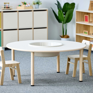 Donut Classroom Table 48 x 48 with Adjustable Heights for Group Learning