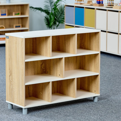 Mid Height Three Column Storage Shelf for Classroom Organization