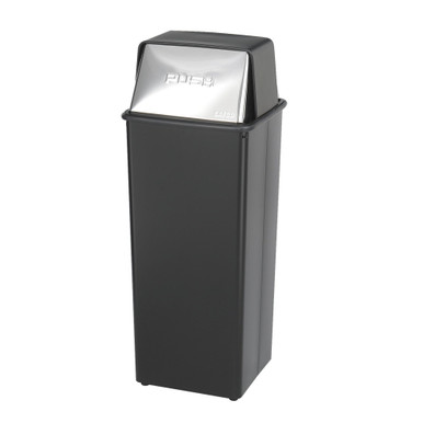 Steel Push Top Trash Can with 21-Gallon Capacity for Offices and Public Spaces