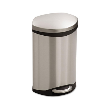 Compact Ellipse Step On Trash Can with Soft Close Lid 3 Gallon