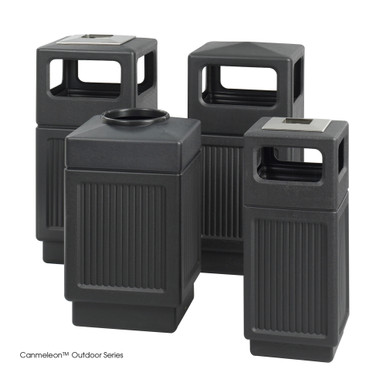 Compact Recessed Panel Trash Can with Built-In Ash Urn 15 Gallon