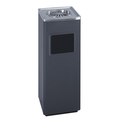 Square Outdoor Trash Can with Built-In Ash Urn 3 Gallon