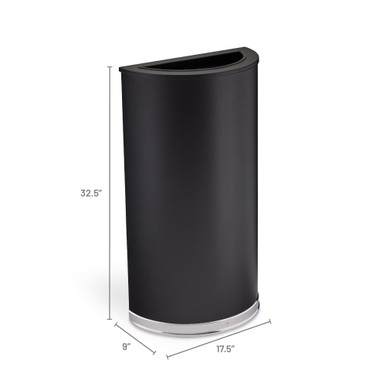 Half Round Recycling Trash Can 12.5 Gallon with Interchangeable Lids