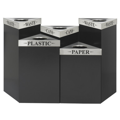 Trifecta Waste Receptacle Base 19 Gallon Modular Trash and Recycling Bin