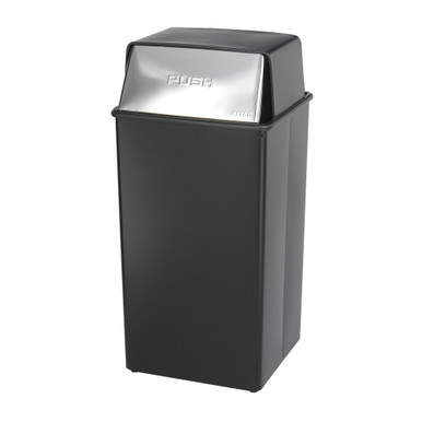 Steel Push Top Trash Can 36 Gallon for Commercial and Public Spaces