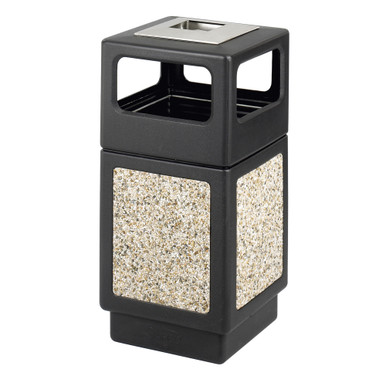 Aggregate Panel Trash Can with Ash Urn 38 Gallon