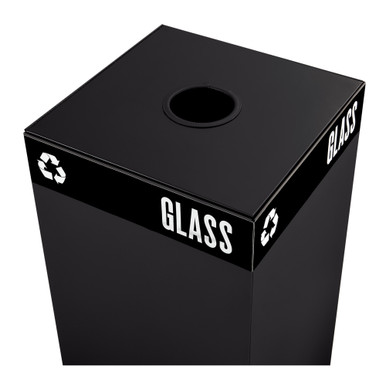 Square Recycling Lid with Round Opening for Cans and Bottles