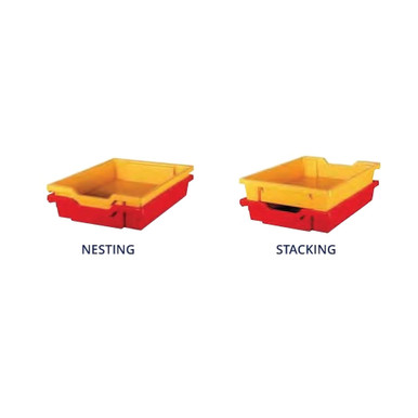 Stackable Polypropylene Classroom Storage Trays - 3" & 6" Tall