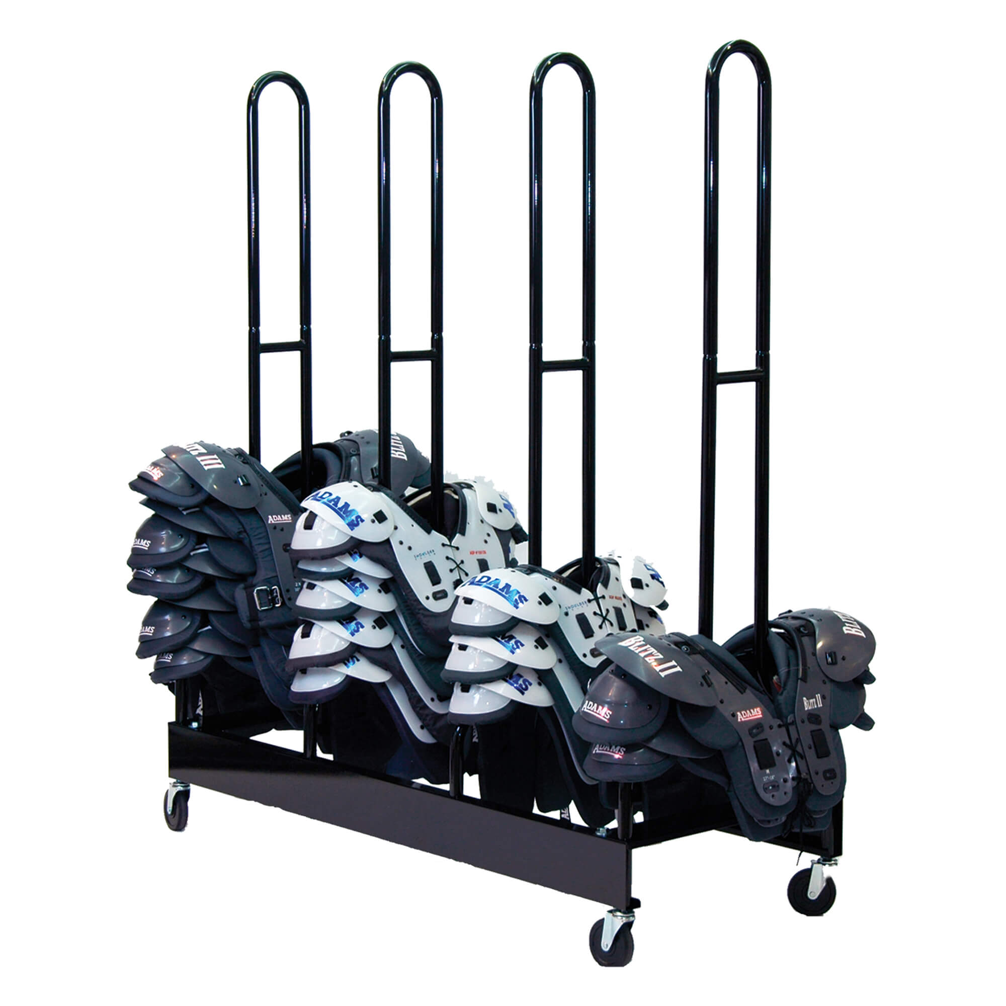 Football Shoulder Pad Rack with Stacks
