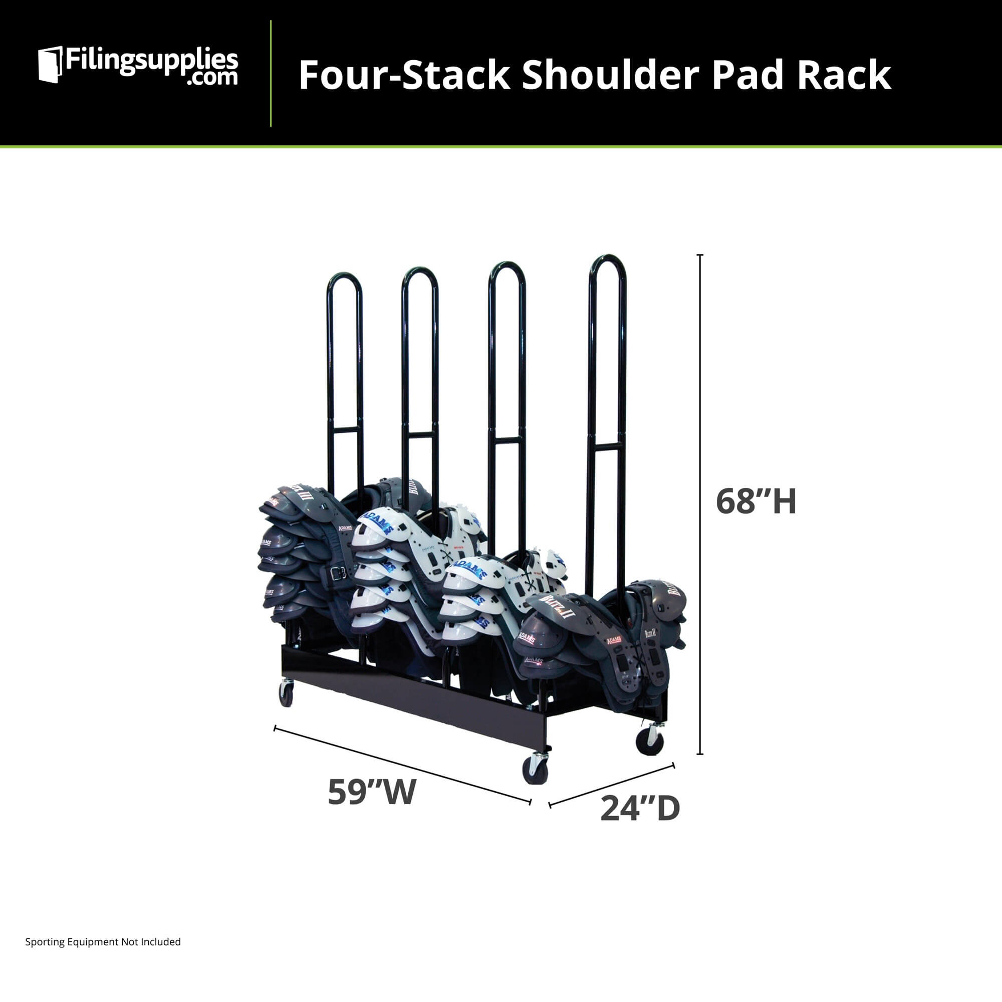 Football Shoulder Pad Rack with Stacks