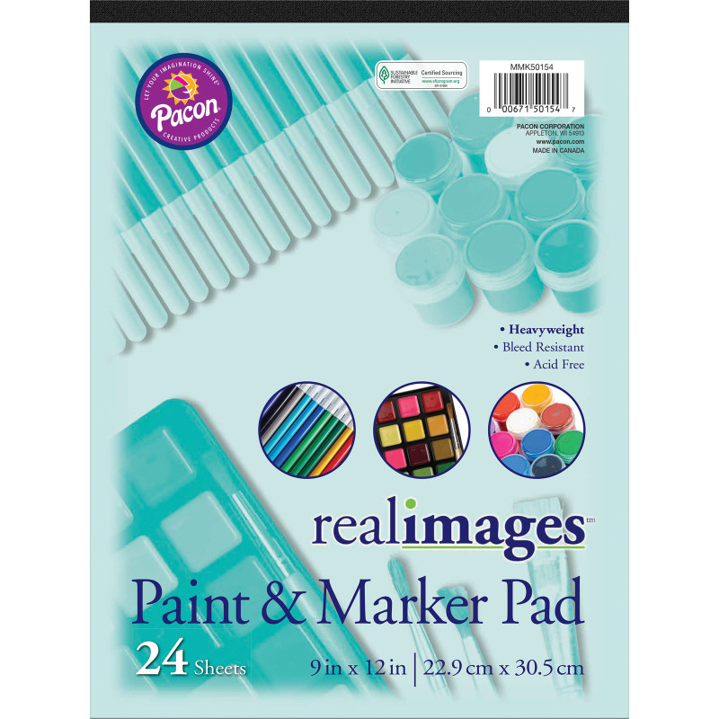 Paint & Marker Pad, Heavyweight, 9'' x 12'', 24 Sheets
