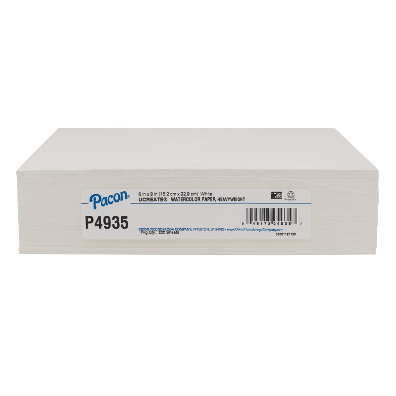 Watercolor Paper, White, 90 lb., 6'' x 9'', 200 Sheets