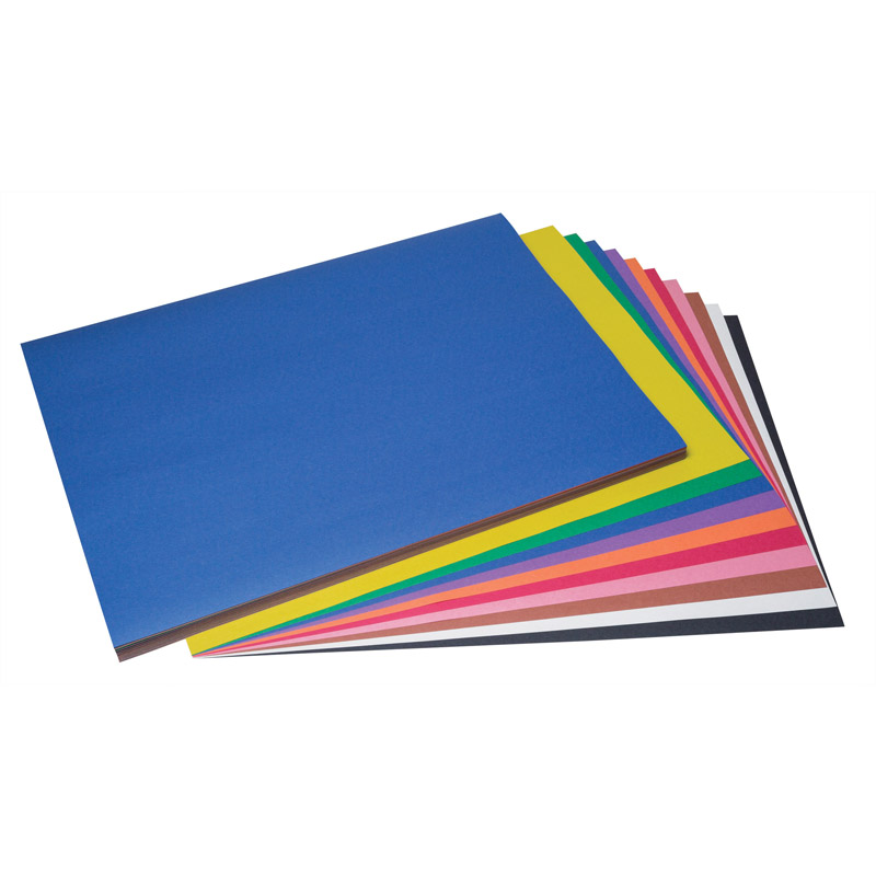 Construction Paper, 10 Assorted Colors, 18'' x 24'', 100 Sheets - PAC6518