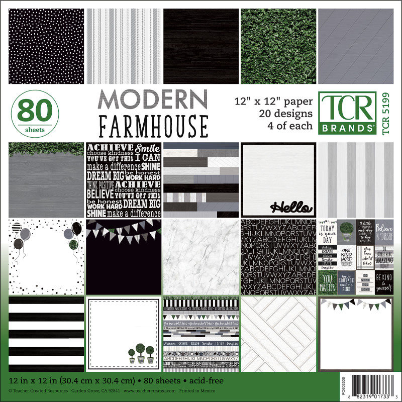 Modern Farmhouse Project Paper, 12'' x 12'', 80 Sheets
