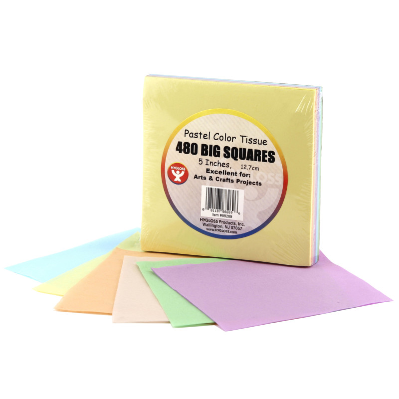 Tissue Squares, 5'', Pastel Colors, Pack of 480