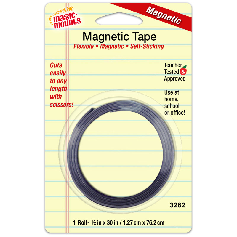 Self-Sticking Magnetic Tape Roll, 1/2'' x 30''