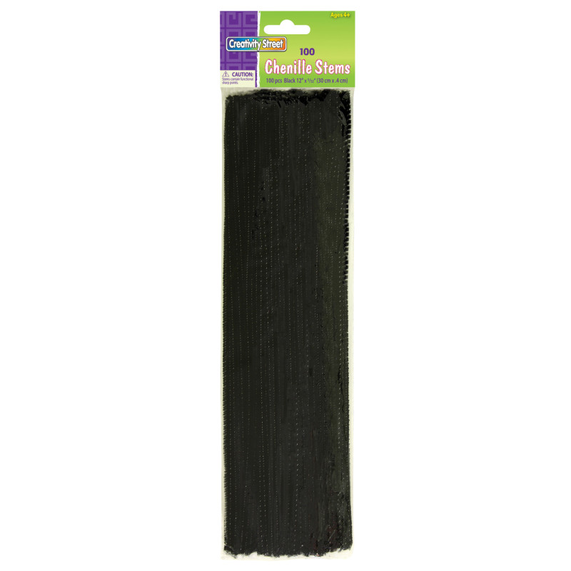 Regular Stems, Black, 12'' x 4 mm, 100 Pieces