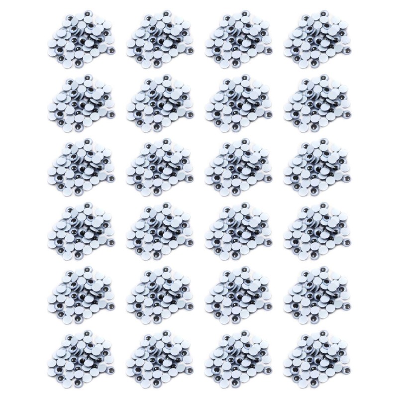 Wiggle Eyes 10mm, Black, 50 Per Pack, 24 Packs