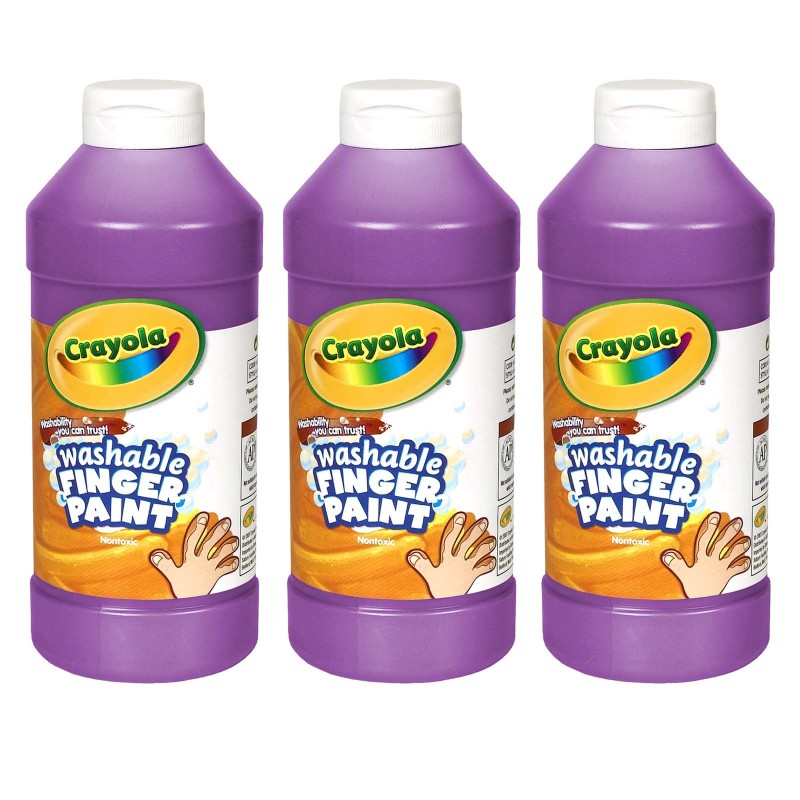 Washable Finger Paint, Violet, 16 o.ottle, Pack of 3