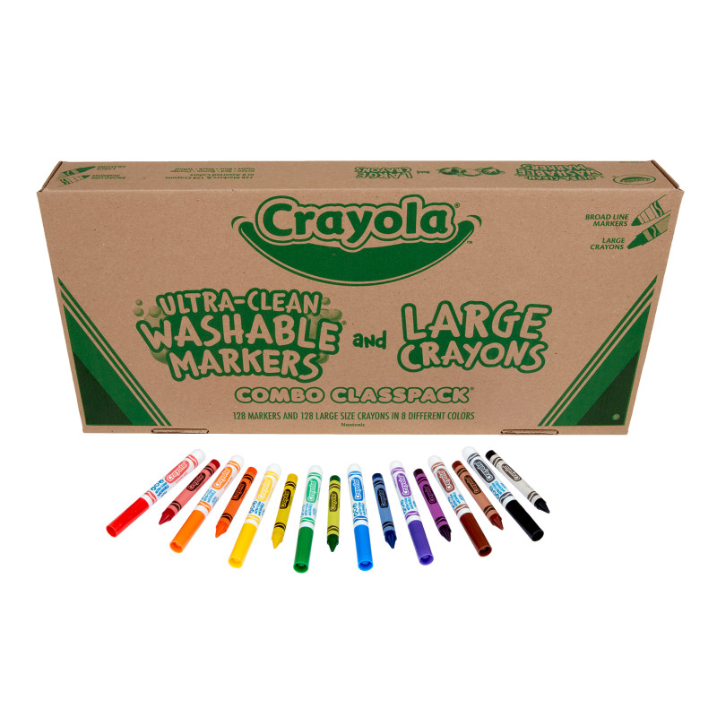Large Crayons & Ultra Clean Washable Markers, 256 Count