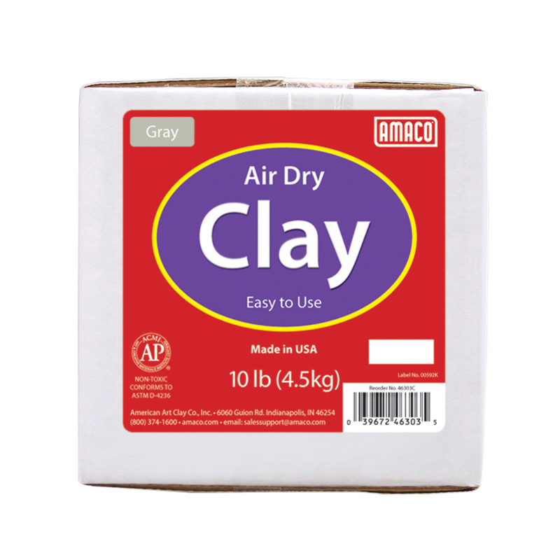 Air Dry Clay, Gray, 10 lb.