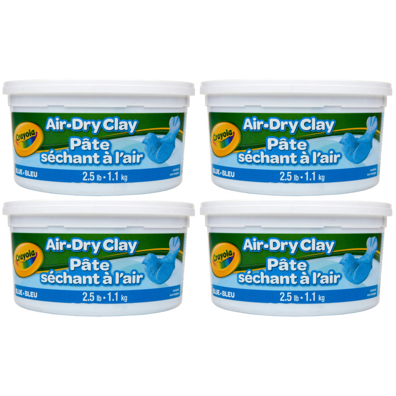 Air Dry Clay, .5lb Tub, Blue, Pack of 4