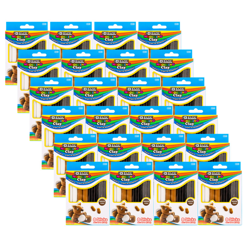 Modeling Clay Sticks, 4 Natural/Earth Colors, .8 oz (136g) Per Pack, 24 Packs