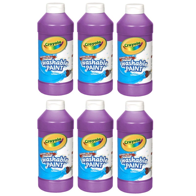 Washable Paint, Violet, 16 o.ottles, Pack of 6