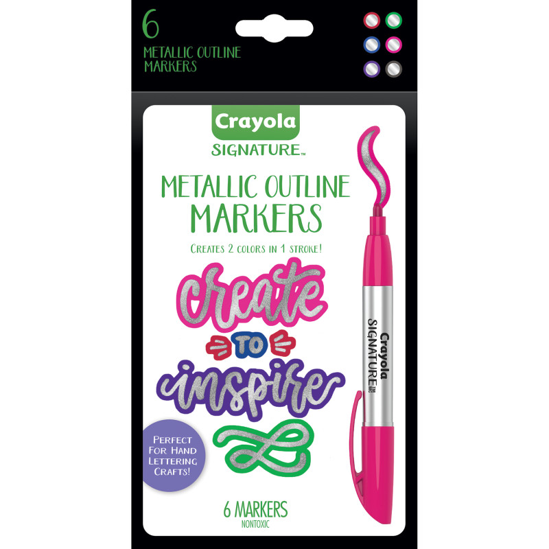 Metallic Outline Markers, Pack of 6