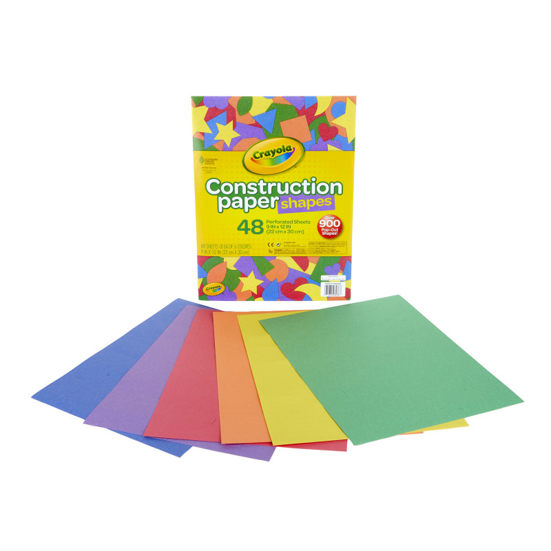 Construction Paper Shapes, 48 Perforated Sheets, Over 900 Shapes