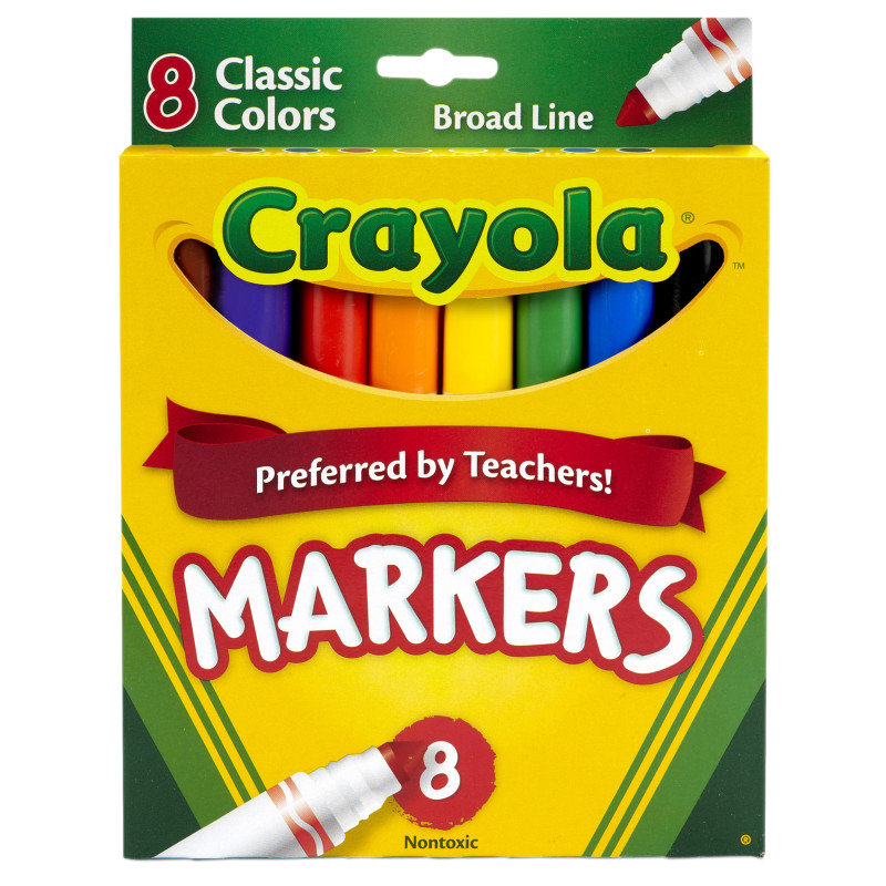 Broad Line Markers, Classic Colors, 8 Classic Colors