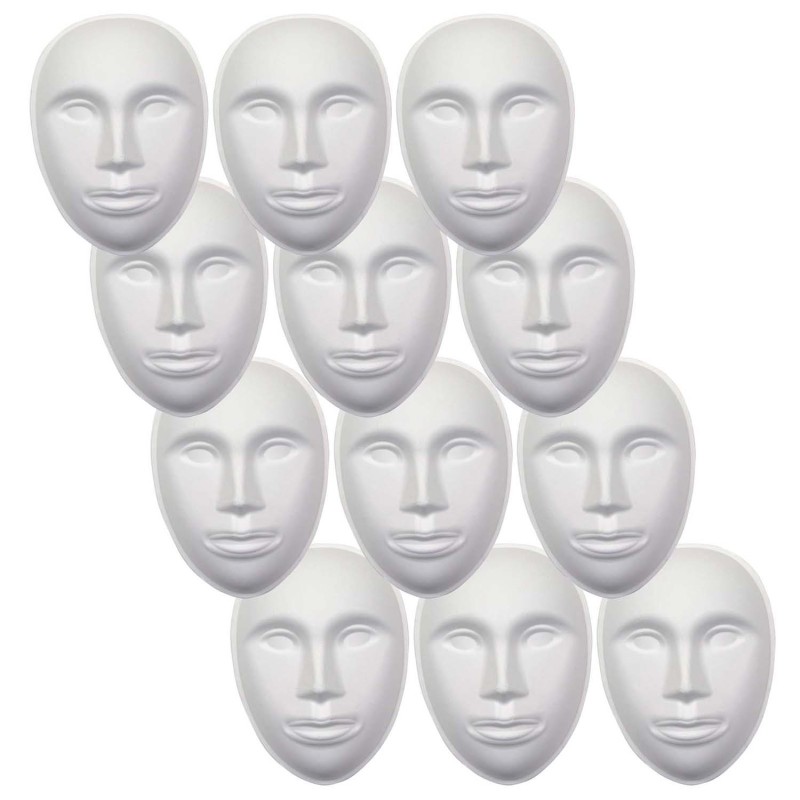 Paperboard Mask, Face, 8'' x 5-3/4'', Pack of 12