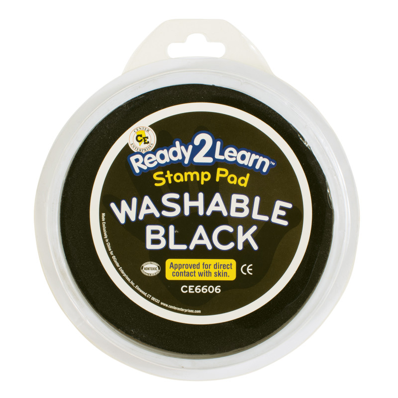Jumbo Circular Washable Stamp Pad - Black - .75'' di.