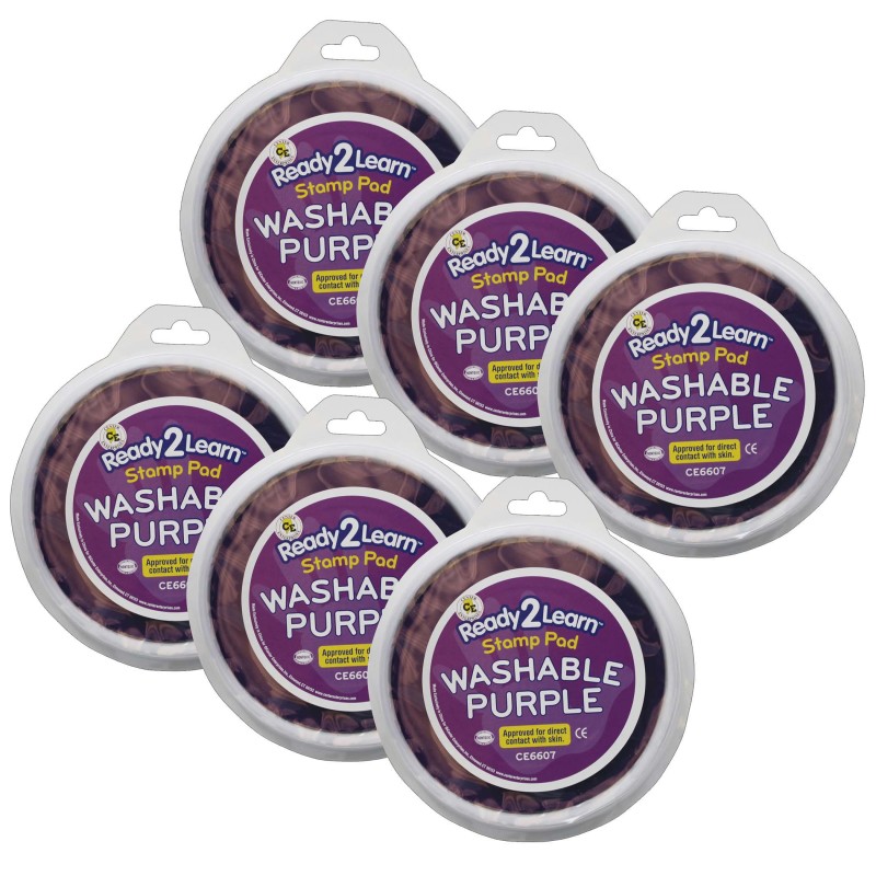 Jumbo Circular Washable Stamp Pad - Purple - .75'' di. Pack of 6