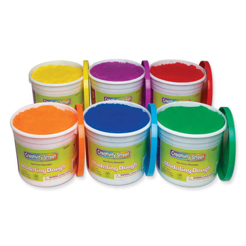 Modeling Dough, 6 Assorted Colors, .3 l.er Color, 6 Pieces