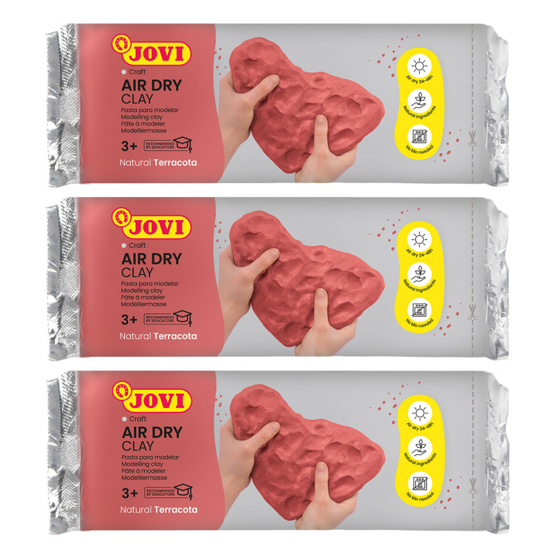 Air Dry Clay, Terracotta, .1lb Bar, Pack of 3