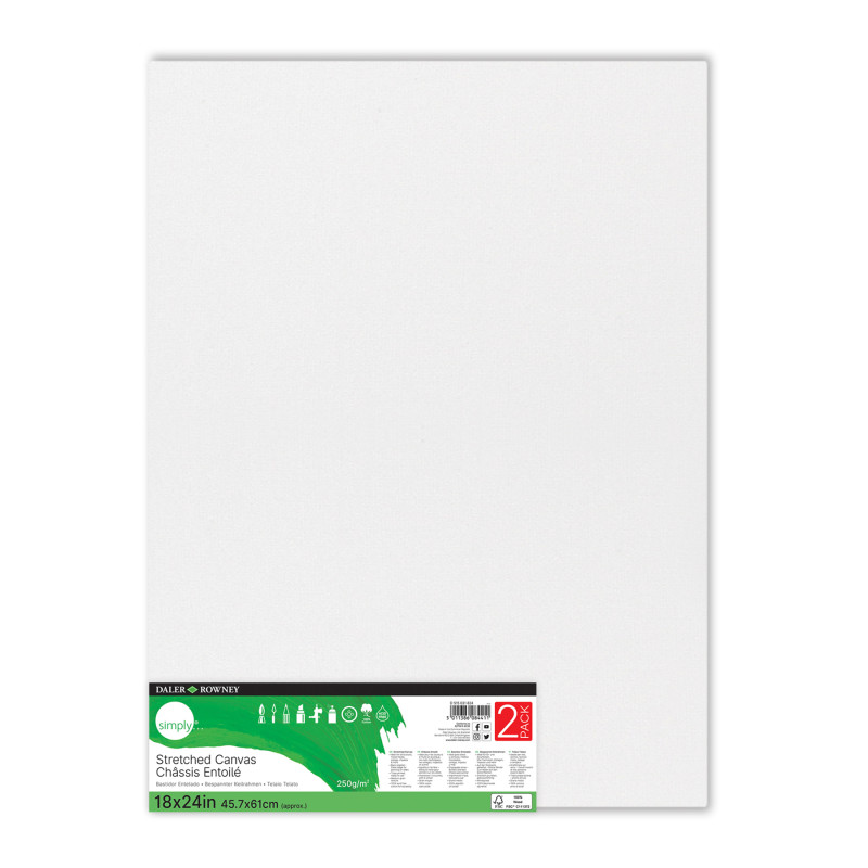 Stretched Canvas, 18'' x 24'', Pack of 2